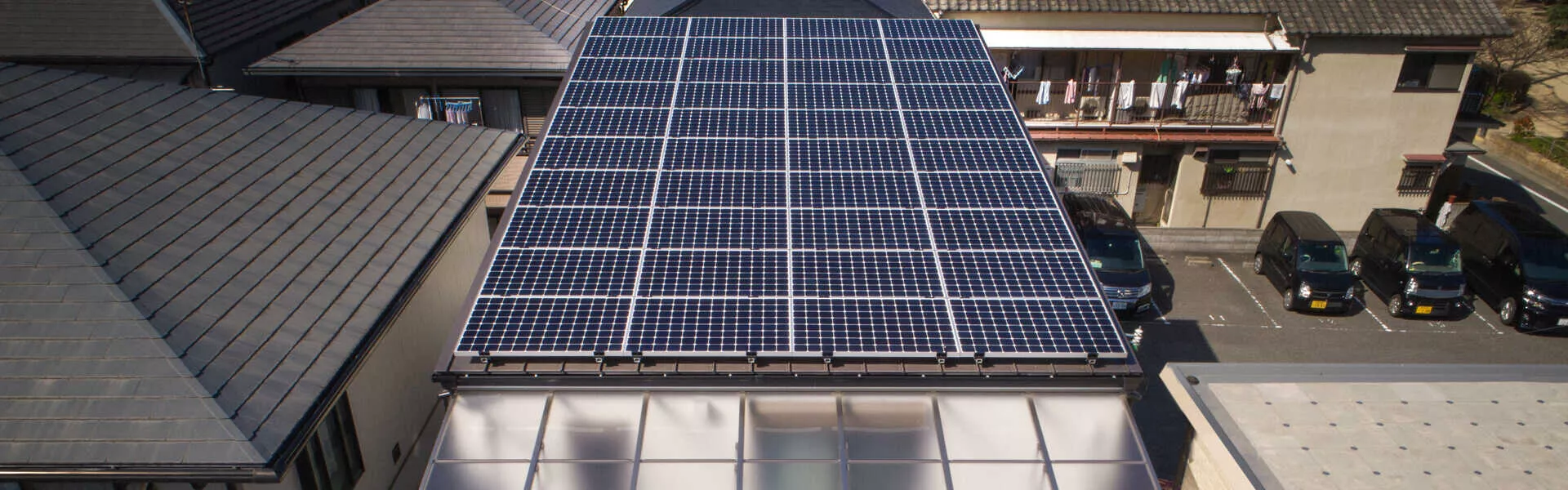 solar panels on Japanese home
