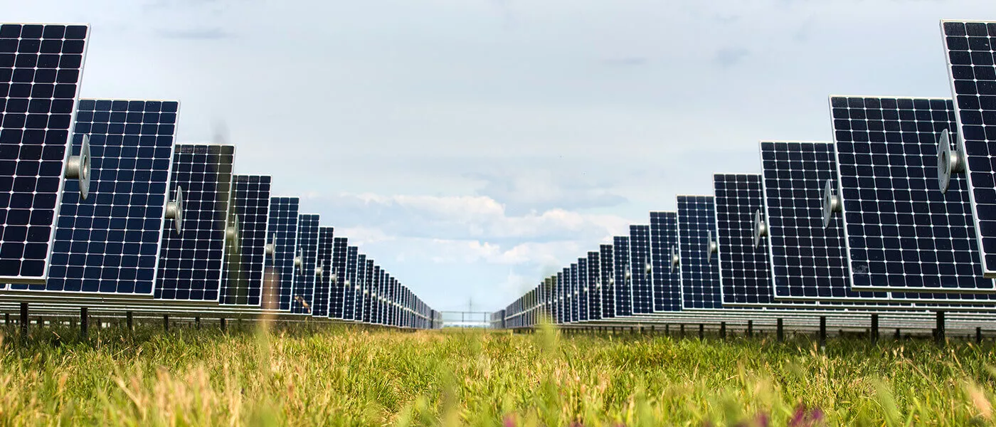 SunPower solar panels in field of grass